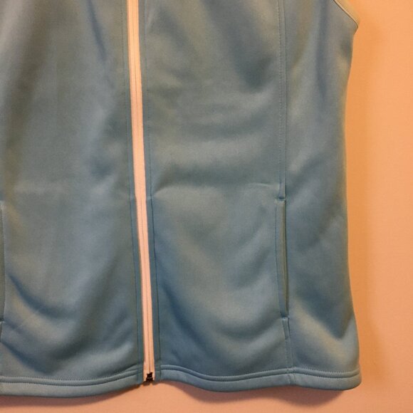Retro Ice Blue Poly-Flex High Collar Zip Up Vest - Picture 7 of 16